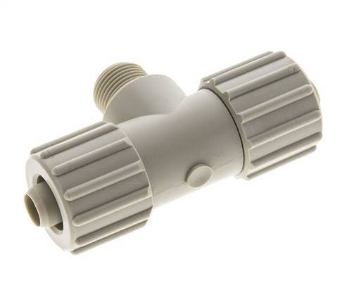 15x9mm & G3/8'' PP T-Shape Tee Compression Fitting with Male Threads 10 bar PVC and PA