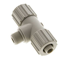 15x9mm & G3/8'' PP T-Shape Tee Compression Fitting with Male Threads 10 bar PVC and PA