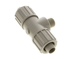 20x13mm & G3/8'' PP T-Shape Tee Compression Fitting with Male Threads 10 bar PVC and PA