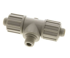20x13mm & G3/8'' PP T-Shape Tee Compression Fitting with Male Threads 10 bar PVC and PA