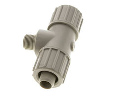 20x13mm & G3/8'' PP T-Shape Tee Compression Fitting with Male Threads 10 bar PVC and PA