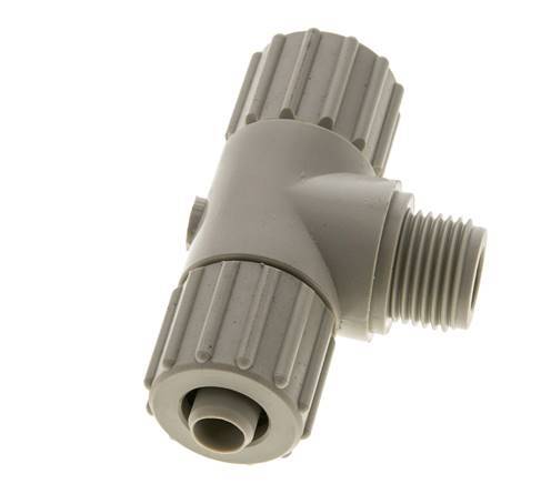 15x9mm & G1/2'' PP T-Shape Tee Compression Fitting with Male Threads 10 bar PVC and PA