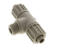 16x10mm & G1/2'' PP T-Shape Tee Compression Fitting with Male Threads 10 bar PVC and PA