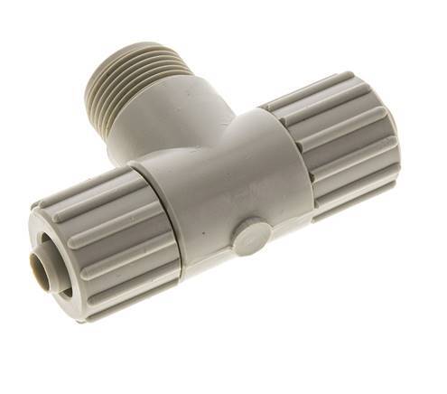 15x9mm & G3/4'' PP T-Shape Tee Compression Fitting with Male Threads 10 bar PVC and PA