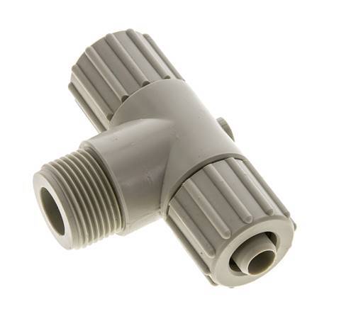 15x9mm & G3/4'' PP T-Shape Tee Compression Fitting with Male Threads 10 bar PVC and PA