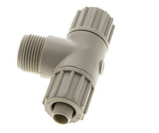 16x10mm & G3/4'' PP T-Shape Tee Compression Fitting with Male Threads 10 bar PVC and PA