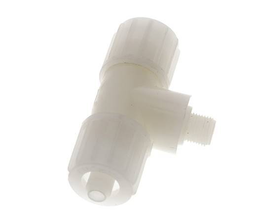 12x6mm & G1/8'' PVDF T-Shape Compression Fitting with Male Threads 10 bar PVC and PA