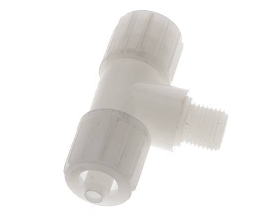 12x6mm & G1/4'' PVDF T-Shape Compression Fitting with Male Threads 10 bar PVC and PA