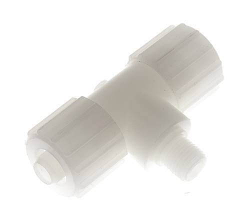 15x9mm & G1/4'' PVDF T-Shape Compression Fitting with Male Threads 10 bar PVC and PA