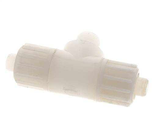 16x10mm & G3/8'' PVDF T-Shape Compression Fitting with Male Threads 10 bar PVC and PA