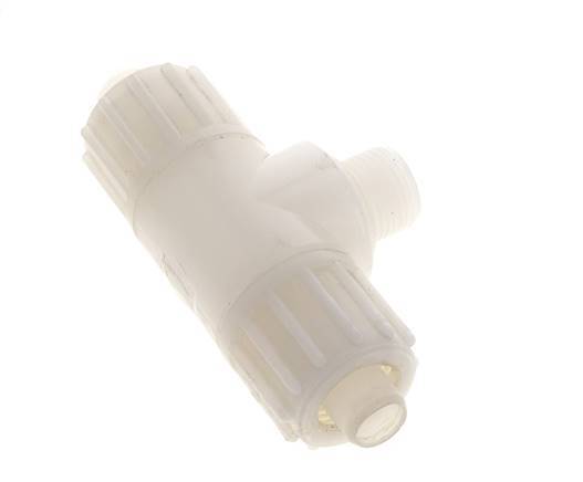 16x10mm & G3/8'' PVDF T-Shape Compression Fitting with Male Threads 10 bar PVC and PA