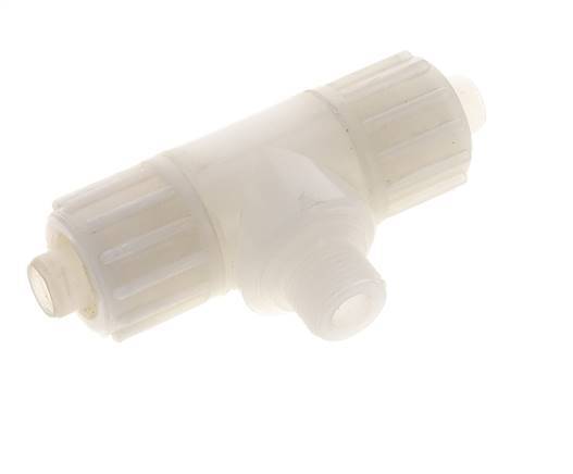 16x10mm & G3/8'' PVDF T-Shape Compression Fitting with Male Threads 10 bar PVC and PA