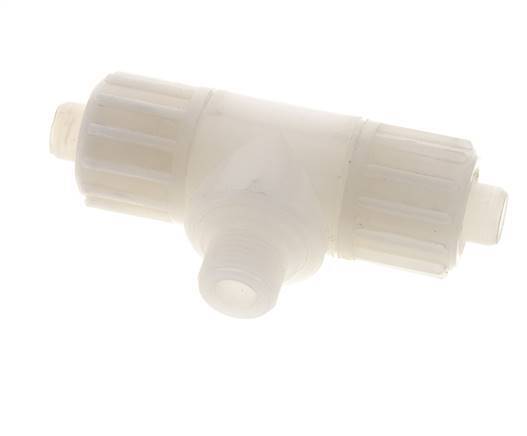 16x10mm & G3/8'' PVDF T-Shape Compression Fitting with Male Threads 10 bar PVC and PA