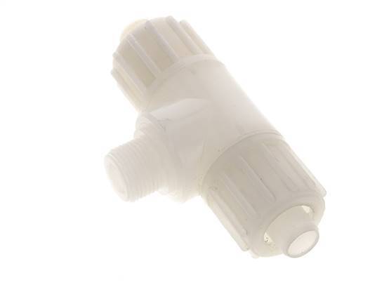 16x10mm & G3/8'' PVDF T-Shape Compression Fitting with Male Threads 10 bar PVC and PA