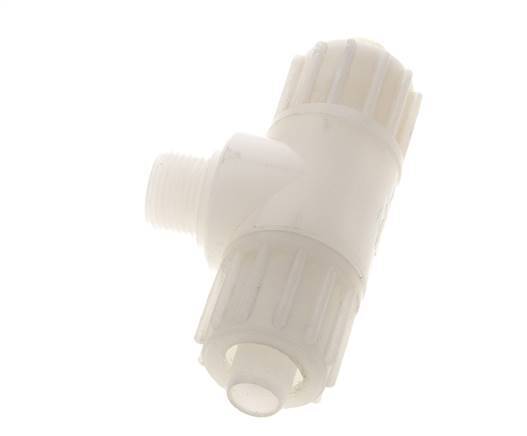 16x10mm & G3/8'' PVDF T-Shape Compression Fitting with Male Threads 10 bar PVC and PA