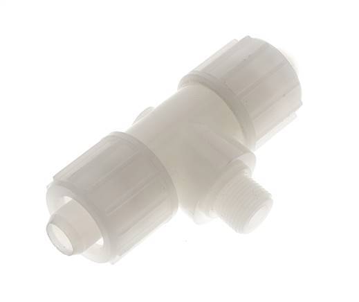 20x13mm & G3/8'' PVDF T-Shape Compression Fitting with Male Threads 10 bar PVC and PA