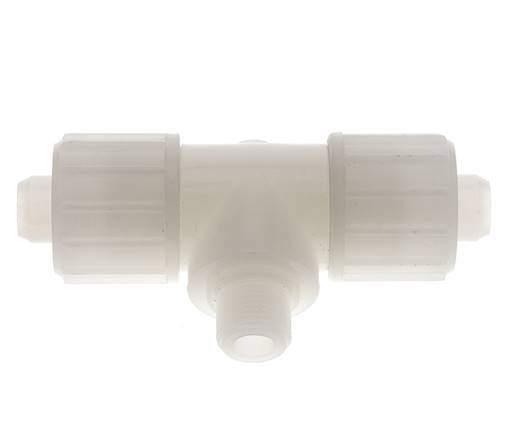 20x13mm & G3/8'' PVDF T-Shape Compression Fitting with Male Threads 10 bar PVC and PA
