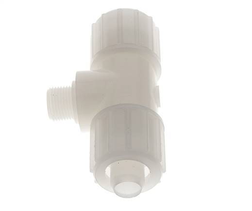 20x13mm & G3/8'' PVDF T-Shape Compression Fitting with Male Threads 10 bar PVC and PA