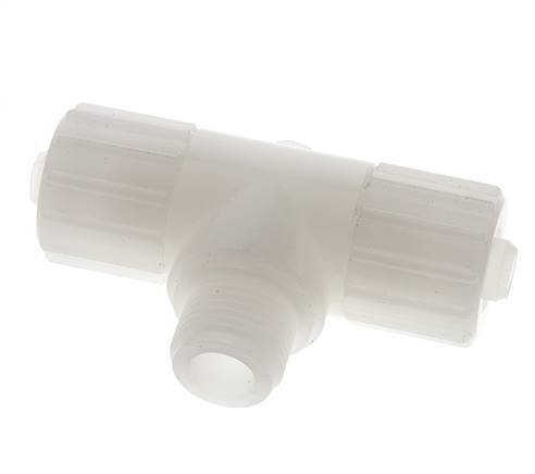 15x9mm & G1/2'' PVDF T-Shape Tee Compression Fitting with Male Threads 10 bar PVC and PA