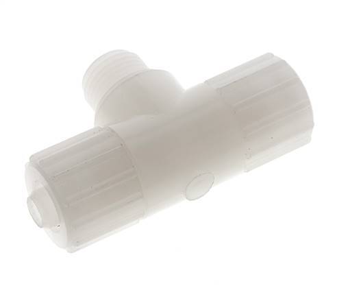 15x9mm & G1/2'' PVDF T-Shape Compression Fitting with Male Threads 10 bar PVC and PA