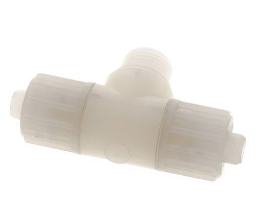 16x10mm & G1/2'' PVDF T-Shape Compression Fitting with Male Threads 10 bar PVC and PA