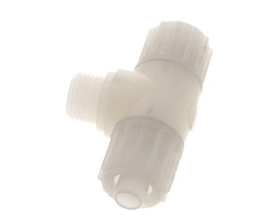 16x10mm & G1/2'' PVDF T-Shape Compression Fitting with Male Threads 10 bar PVC and PA