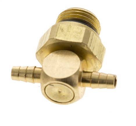 3 mm & G1/8'' Te en laiton tuyau bar avec filetage mâle NBR