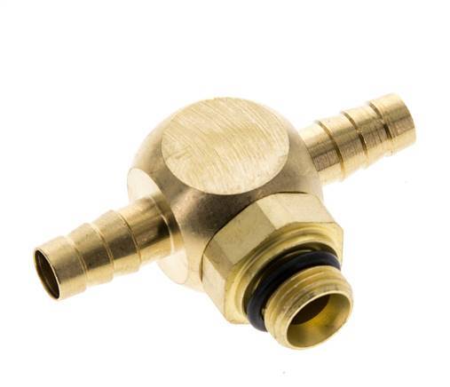 6 mm & G1/8'' Te en laiton tuyau bar avec filetage mâle NBR