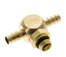 6 mm & G1/8'' Te en laiton tuyau bar avec filetage mâle NBR