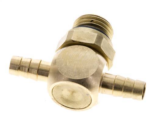 6 mm & G1/4'' Te laiton tuyau bar avec filetage mâle NBR