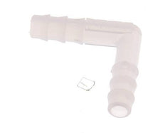 Raccordement de tuyau coudé en PVDF de 6 mm (1/4'') [2 pièces].