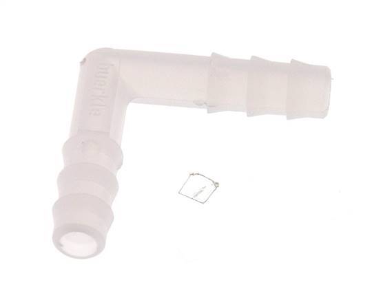 Raccordement de tuyau coudé en PVDF de 6 mm (1/4'') [2 pièces].