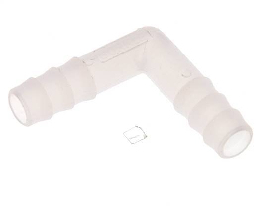 Raccordement de tuyau coudé en PVDF de 9 mm (3/8'') [2 pièces].