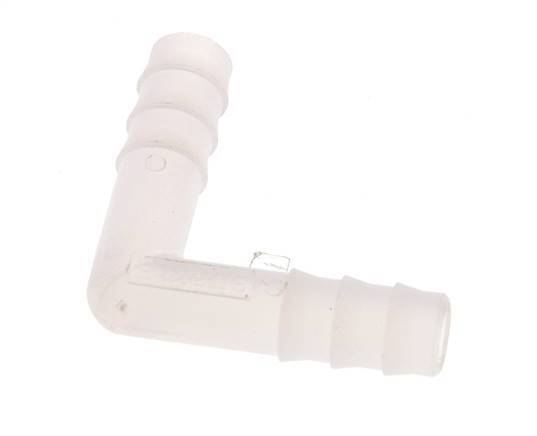 Raccordement de tuyau coudé en PVDF de 9 mm (3/8'') [2 pièces].