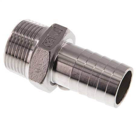 25 mm (1'') & 1''NPT Stainless Steel 1.4408 Hose Barb Male