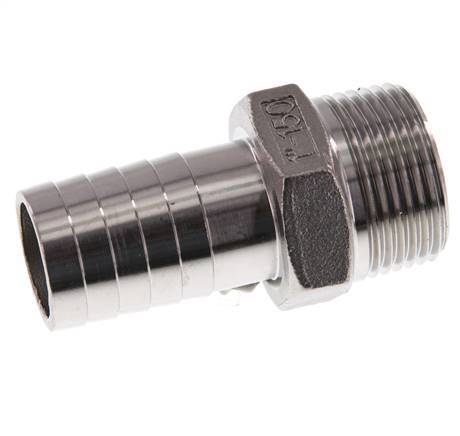 25 mm (1'') & 1''NPT Stainless Steel 1.4408 Hose Barb Male