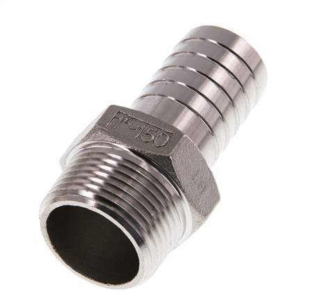 25 mm (1'') & 1''NPT Stainless Steel 1.4408 Hose Barb Male