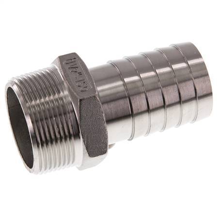 38 mm (1-1/2'') & 1-1/2''NPT Stainless Steel 1.4408 Hose Barb Male