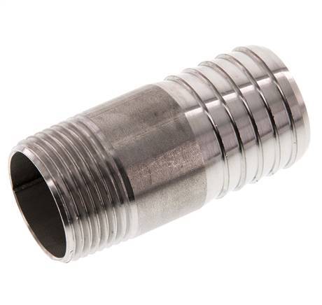 32 mm (1-1/4'') & R1'' Stainless Steel 1.4571 Hose Barb Male 70mm