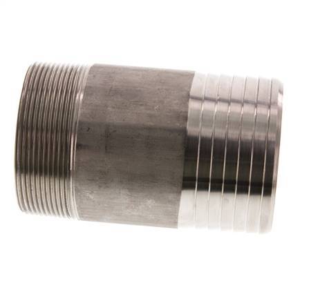 75 mm (3'') & R2-1/2'' Acier inoxydable 1.4571 Barre de tuyau mâle 120mm