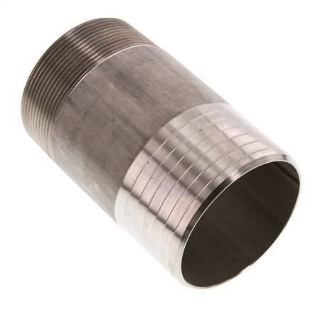 75 mm (3'') & R2-1/2'' Acier inoxydable 1.4571 Barre de tuyau mâle 120mm