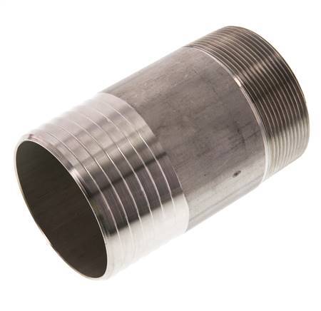 75 mm (3'') & R2-1/2'' Acier inoxydable 1.4571 Barre de tuyau mâle 120mm