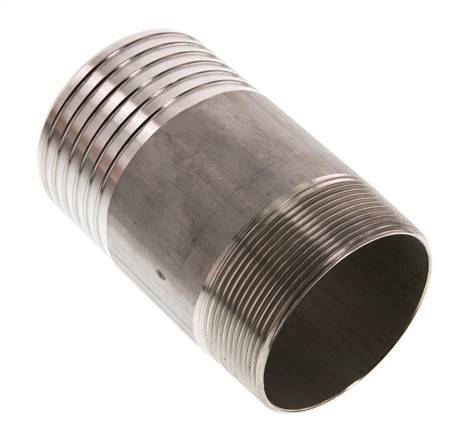 75 mm (3'') & R2-1/2'' Acier inoxydable 1.4571 Barre de tuyau mâle 120mm