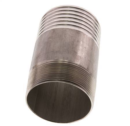 75 mm (3'') & R2-1/2'' Acier inoxydable 1.4571 Barre de tuyau mâle 120mm