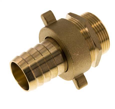 Écrou à ailettes 32 mm (1-1/4'') et G1-1/4'' en laiton pour tuyau mâle à joint plat NBR