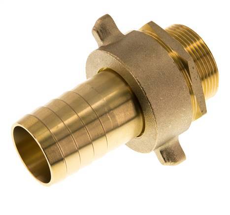 38 mm (1-1/2'') & G1-1/2'' Barre à boyau mâle en laiton joint plat NBR ecrou à ailettes