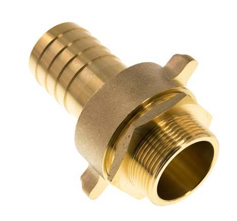 38 mm (1-1/2'') & G1-1/2'' Barre à boyau mâle en laiton joint plat NBR ecrou à ailettes