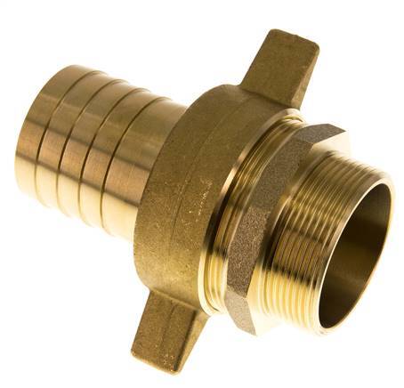 Embout mâle 50 mm (2'') et G2'' en laiton joint plat NBR ecrou à ailettes