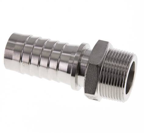 Pilier de tuyau 32x48 mm & R1-1/4'' en acier inoxydable 1.4301 avec filetage mâle DIN EN 14423