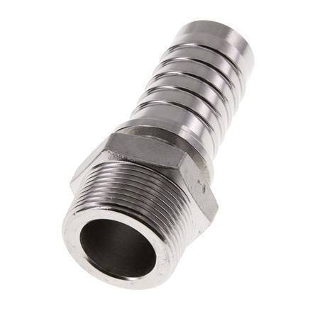 Pilier de tuyau 32x48 mm & R1-1/4'' en acier inoxydable 1.4301 avec filetage mâle DIN EN 14423